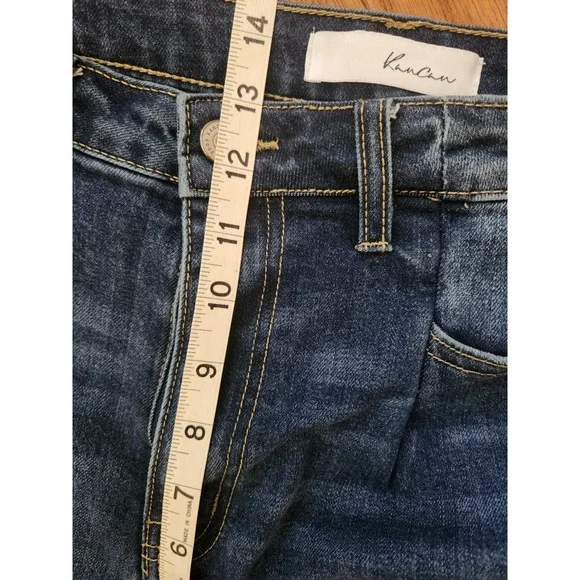 KanCan Women's Wide Leg Cropped Jeans Size 10 Dark Wash High Rise - Picture 6 of 9